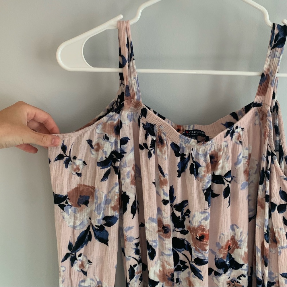 Off the Shoulder, Long sleeve, Pink floral Blouse.